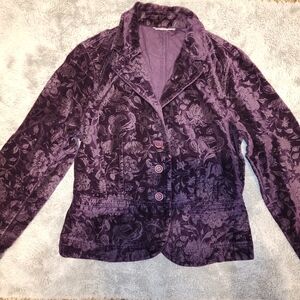 Coldwater Creek Deep Purple Floral Blazer